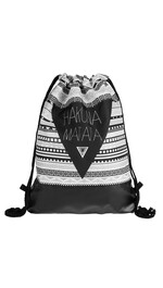 half leather simple backpack  HAKUNA MATATA
