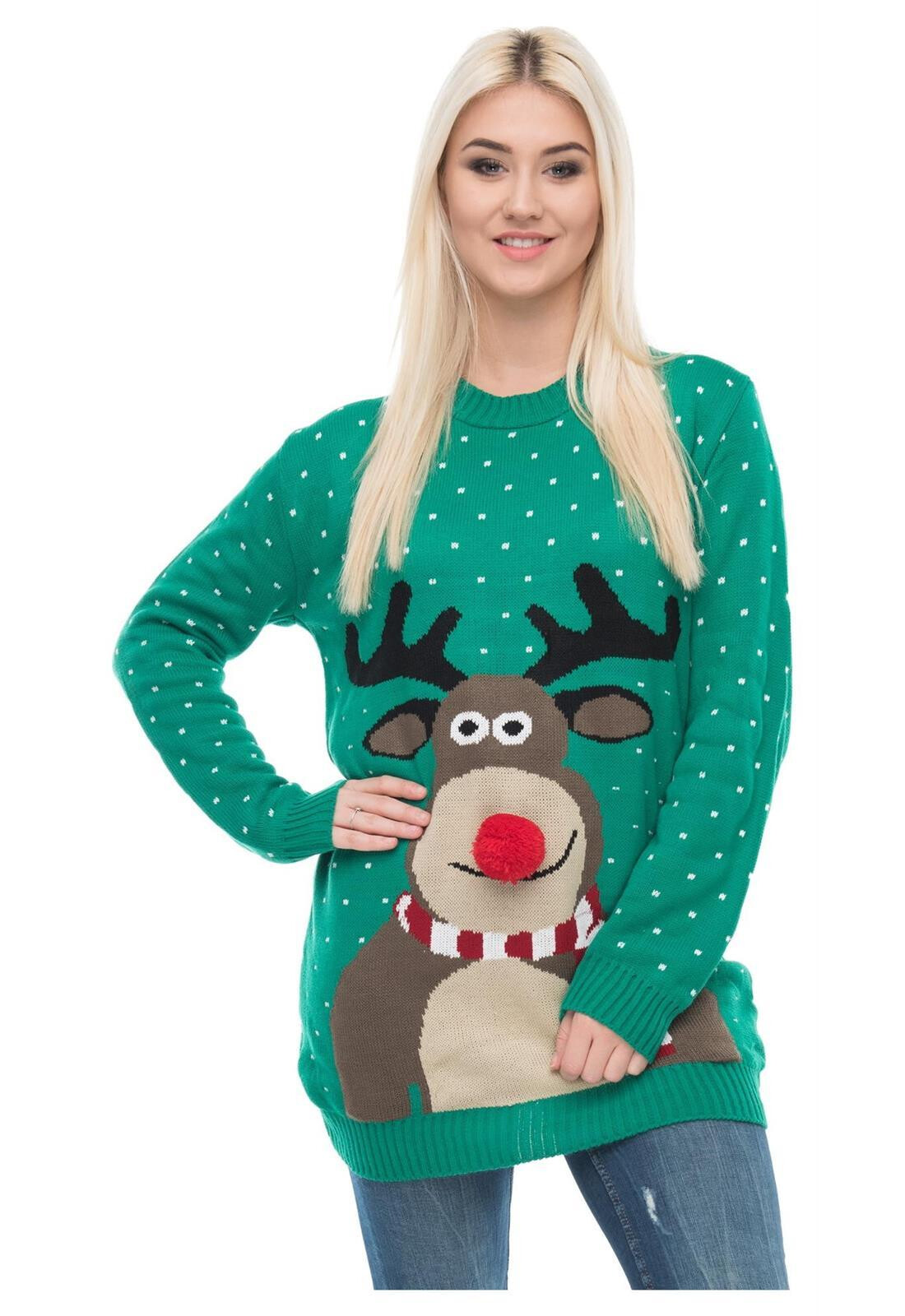 Hässlicher Weihnachtspullover Rudolph Rudolf Rentier Frauen Sweatshirt